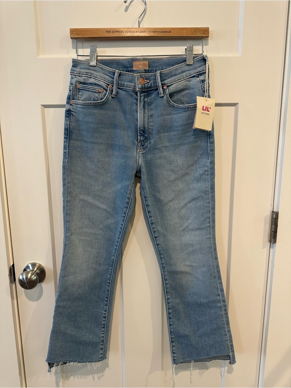 Lil MOTHER Women's Light Blue Straight Crop Jeans